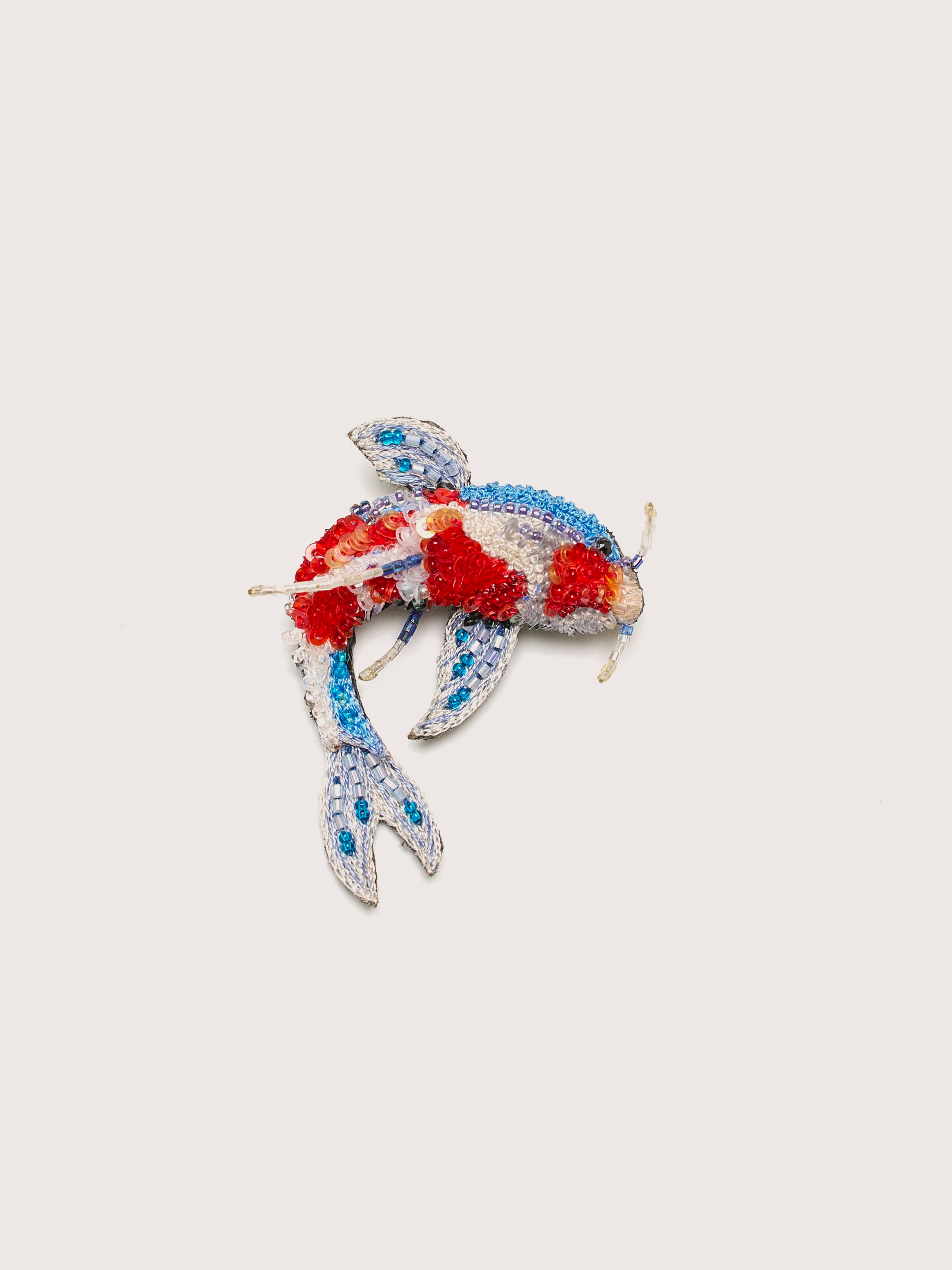 Kohaku Koi Fish Brooch (242 / W / BLUE)