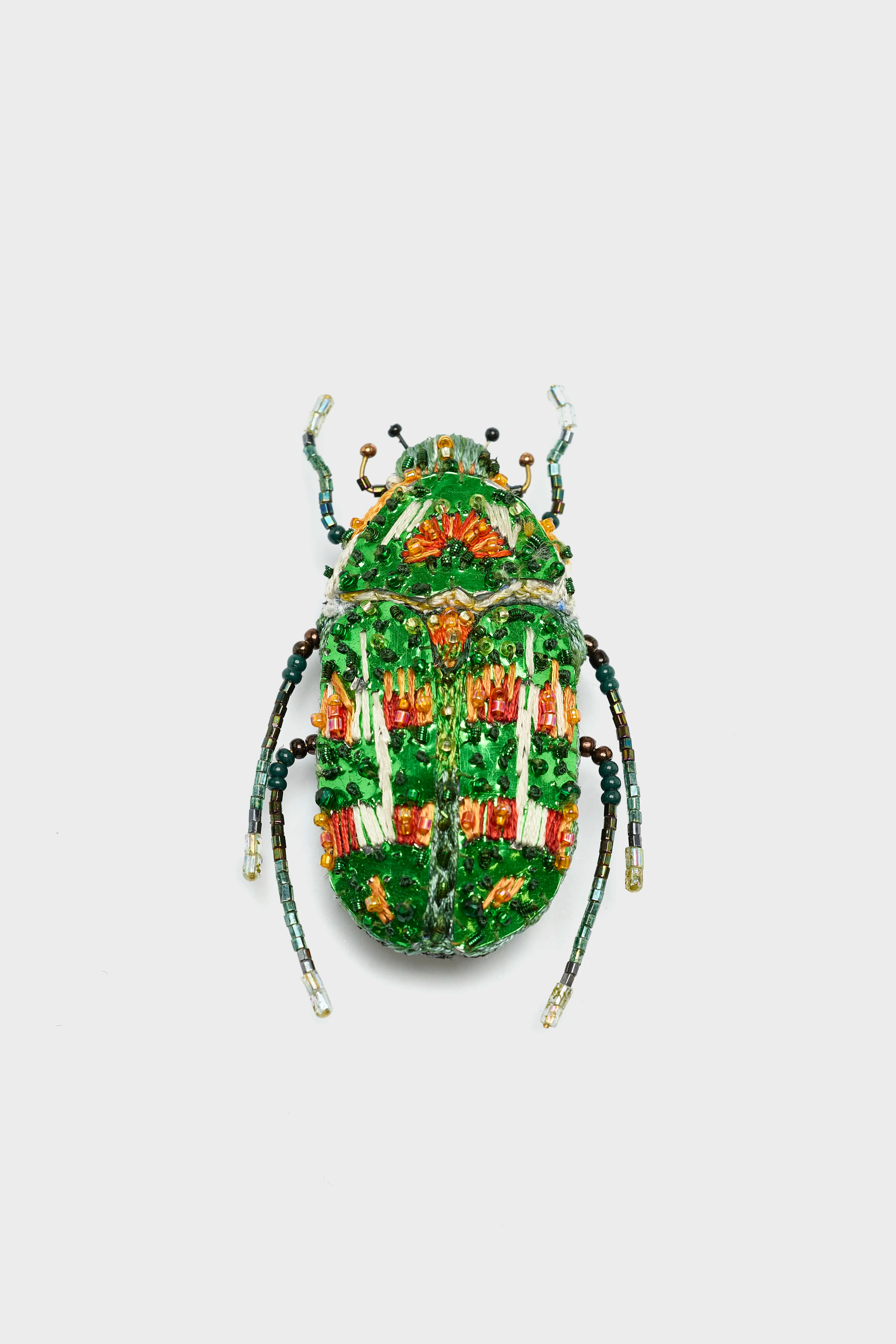 Rainbow Flower Beetle Brooch  (251 / W / GREEN)