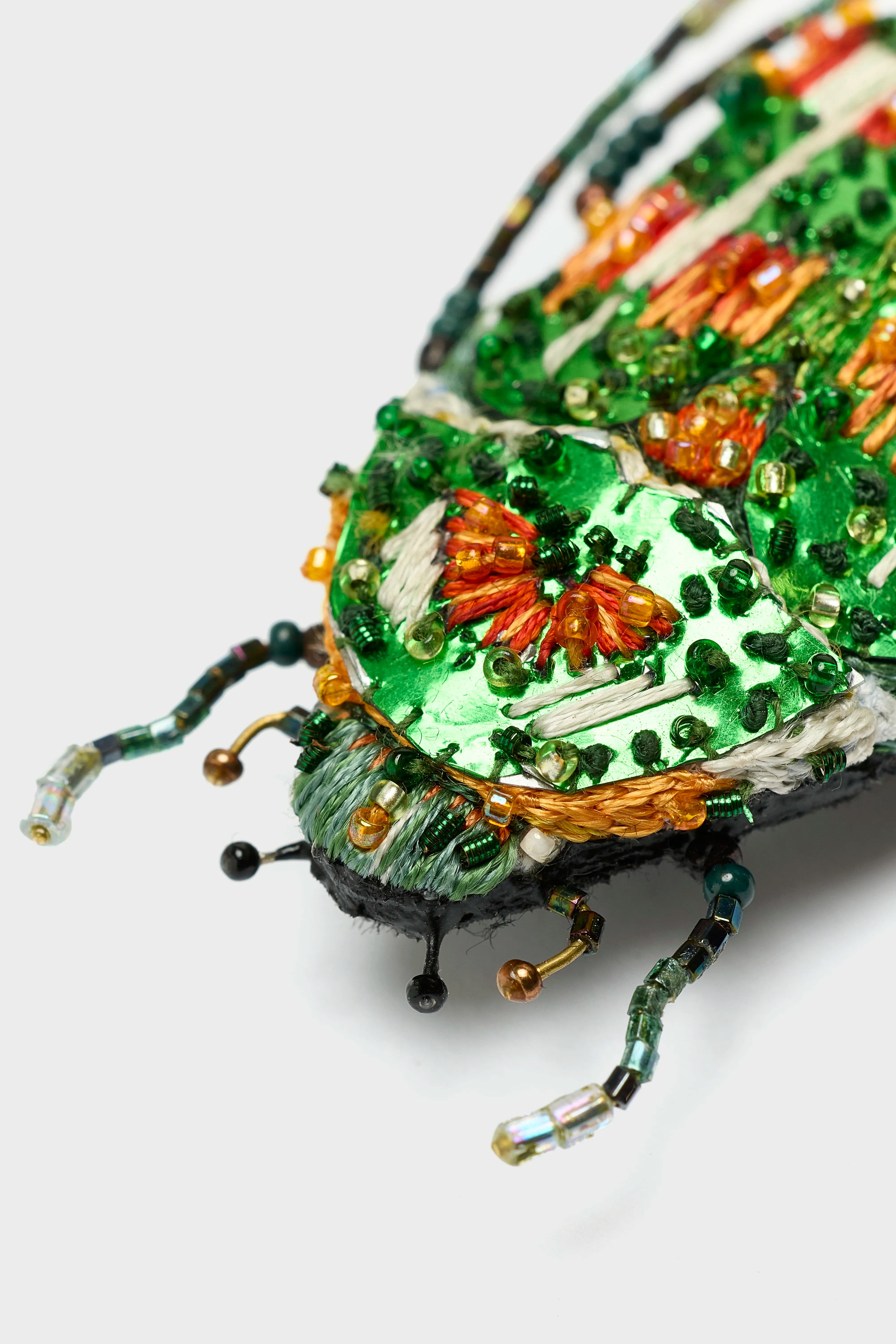 Rainbow Flower Beetle Brooch  (251 / W / GREEN)