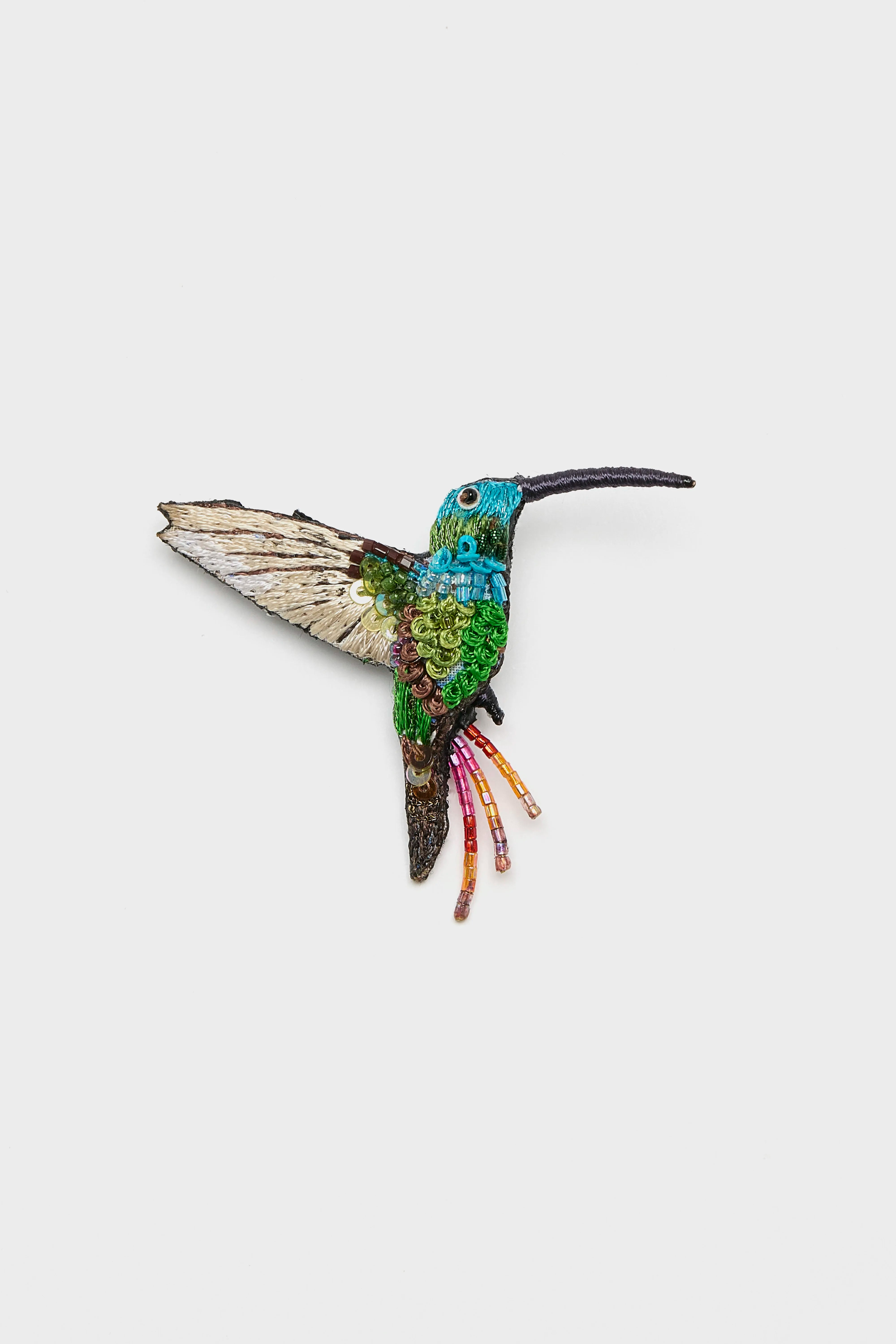 Emerald Chin Hummingbird Brooch Pin  (261 / W / MULTICOLOR)