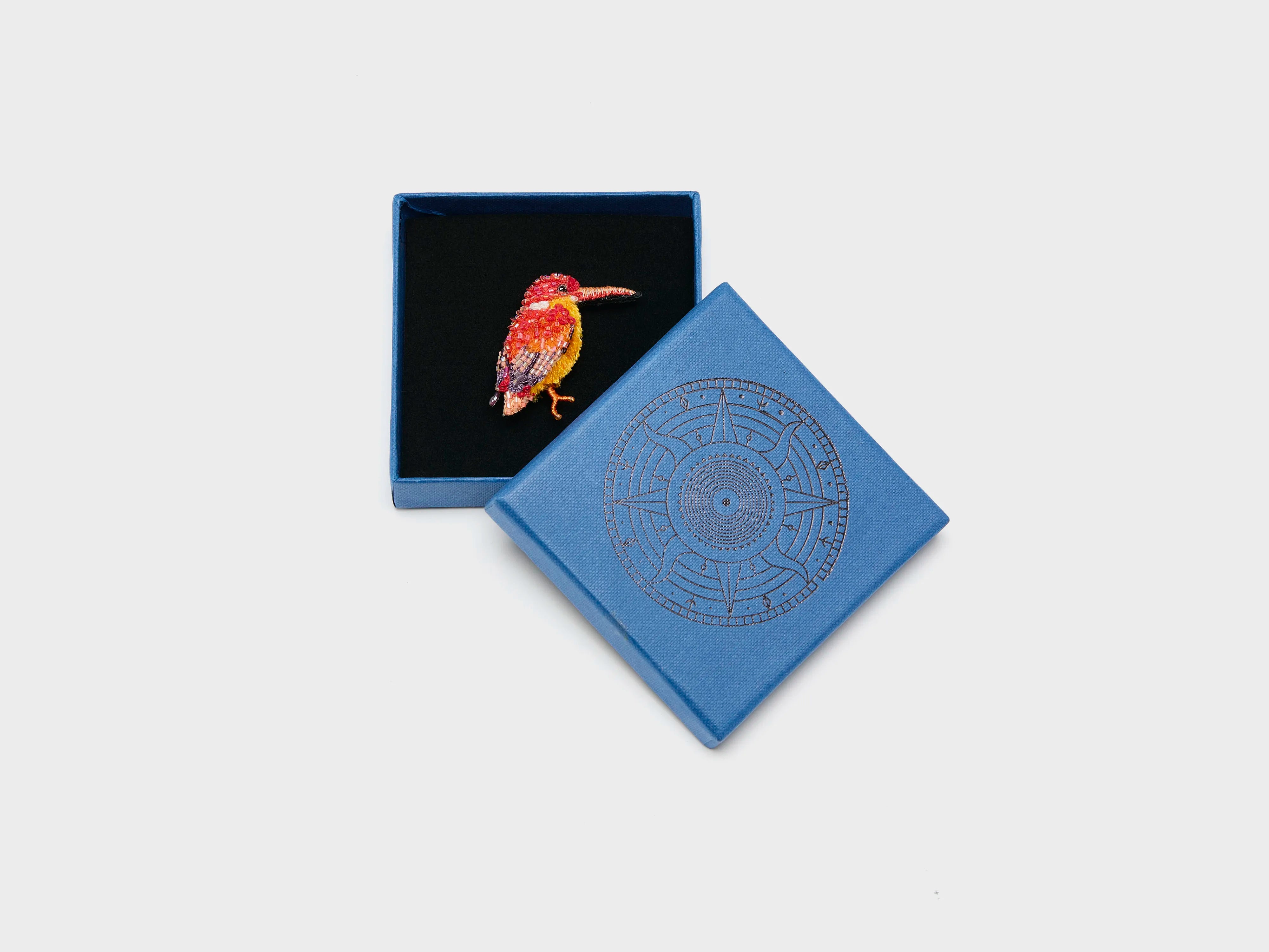 Oriental Dwarf Kingfisher Brooch Pin  (261 / W / MULTICOLOR)