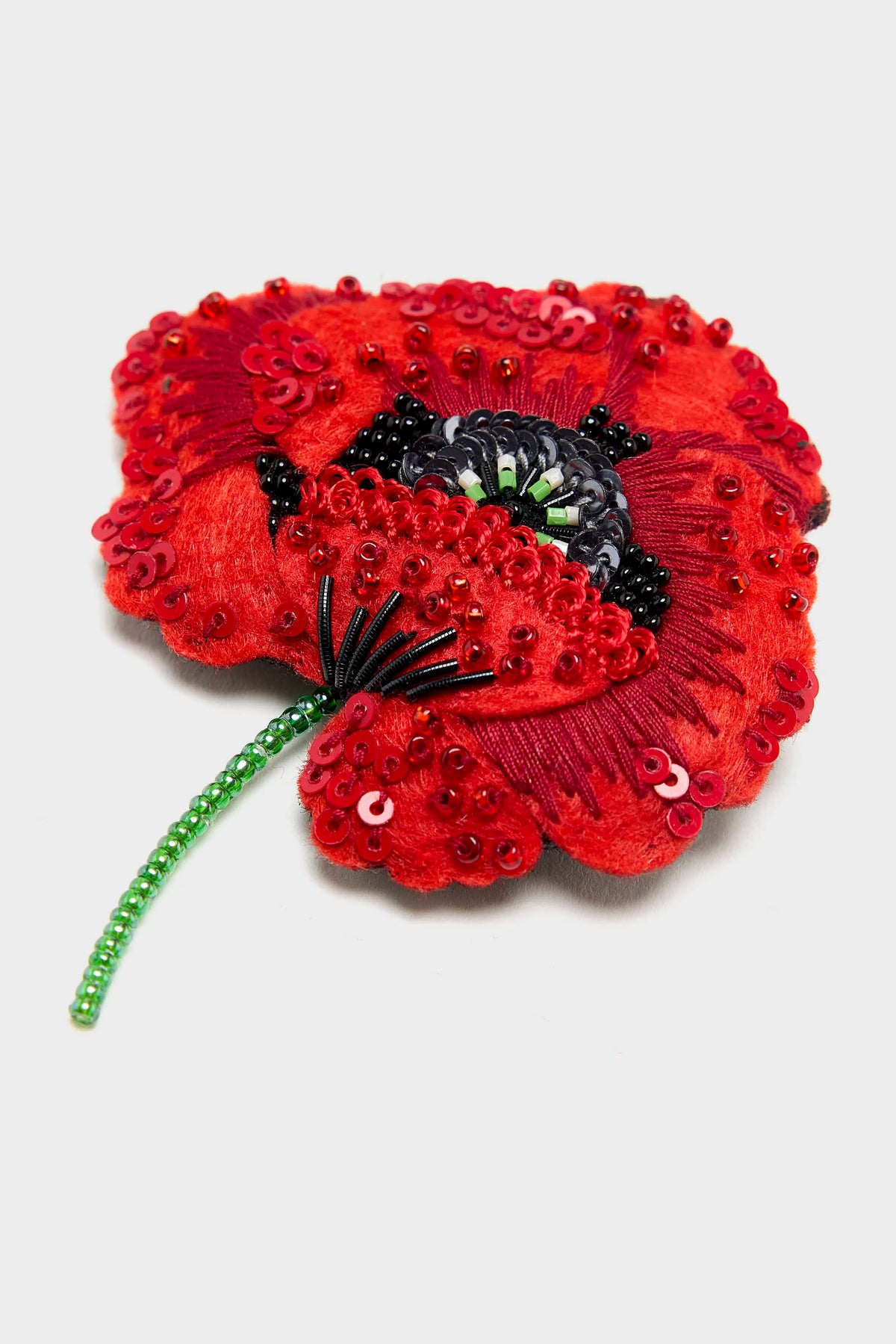 Red Poppy Brooch Pin (262 / W / RED)