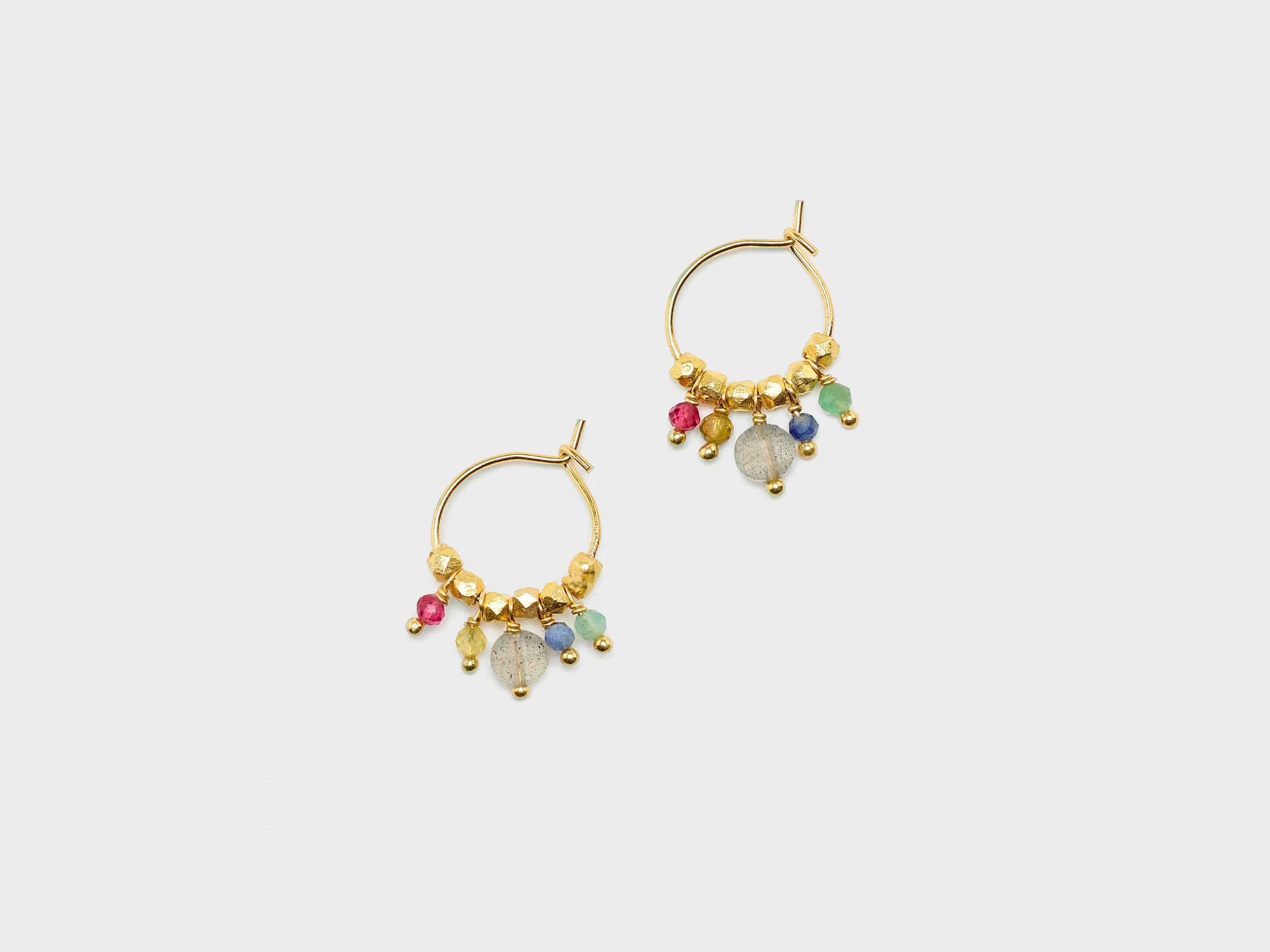 Boucles d'oreilles créoles Ginevrine  (261 / W / MULTICOLOR)