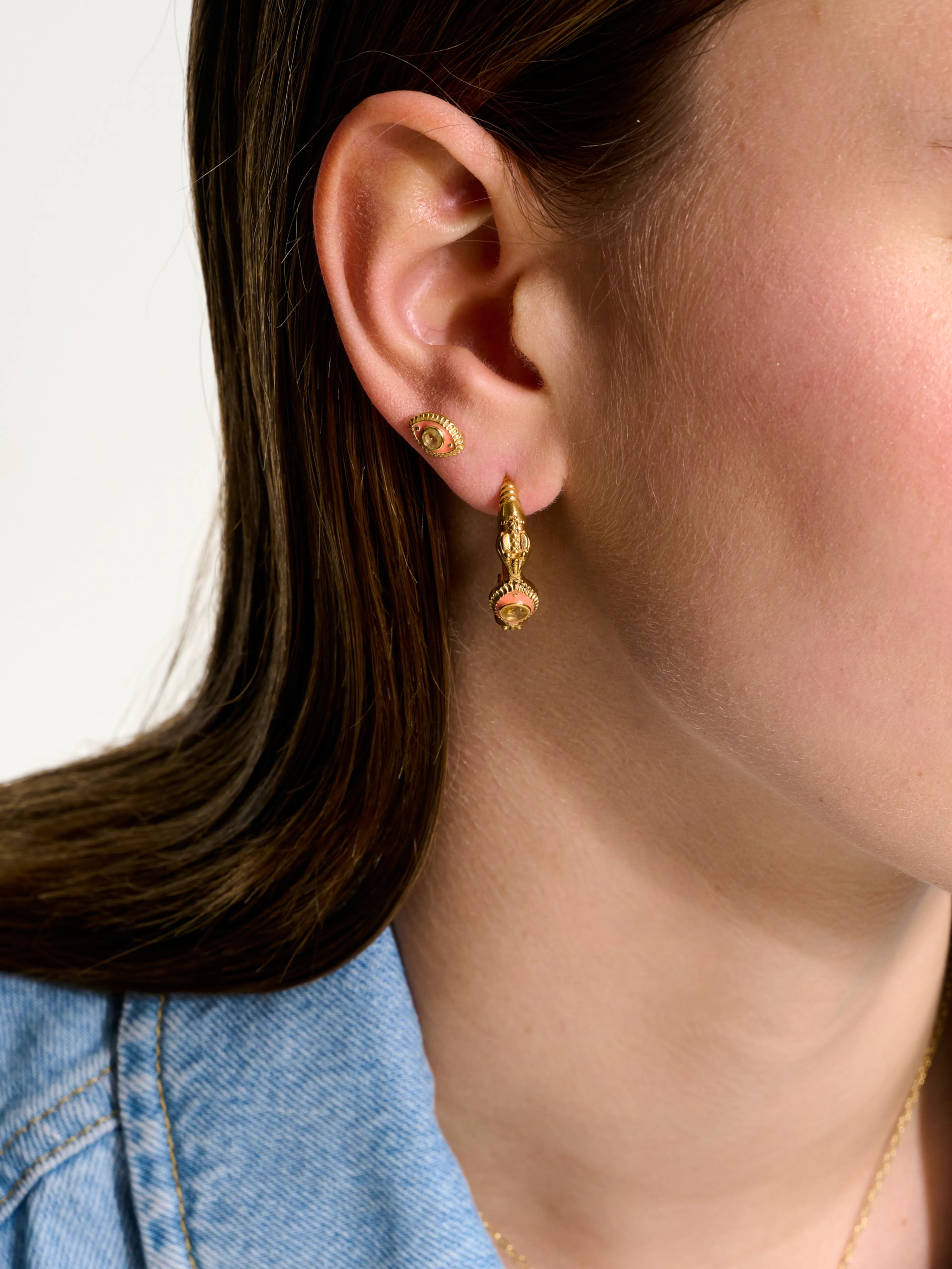 mini eye stud earring (241 / W / GOLD)