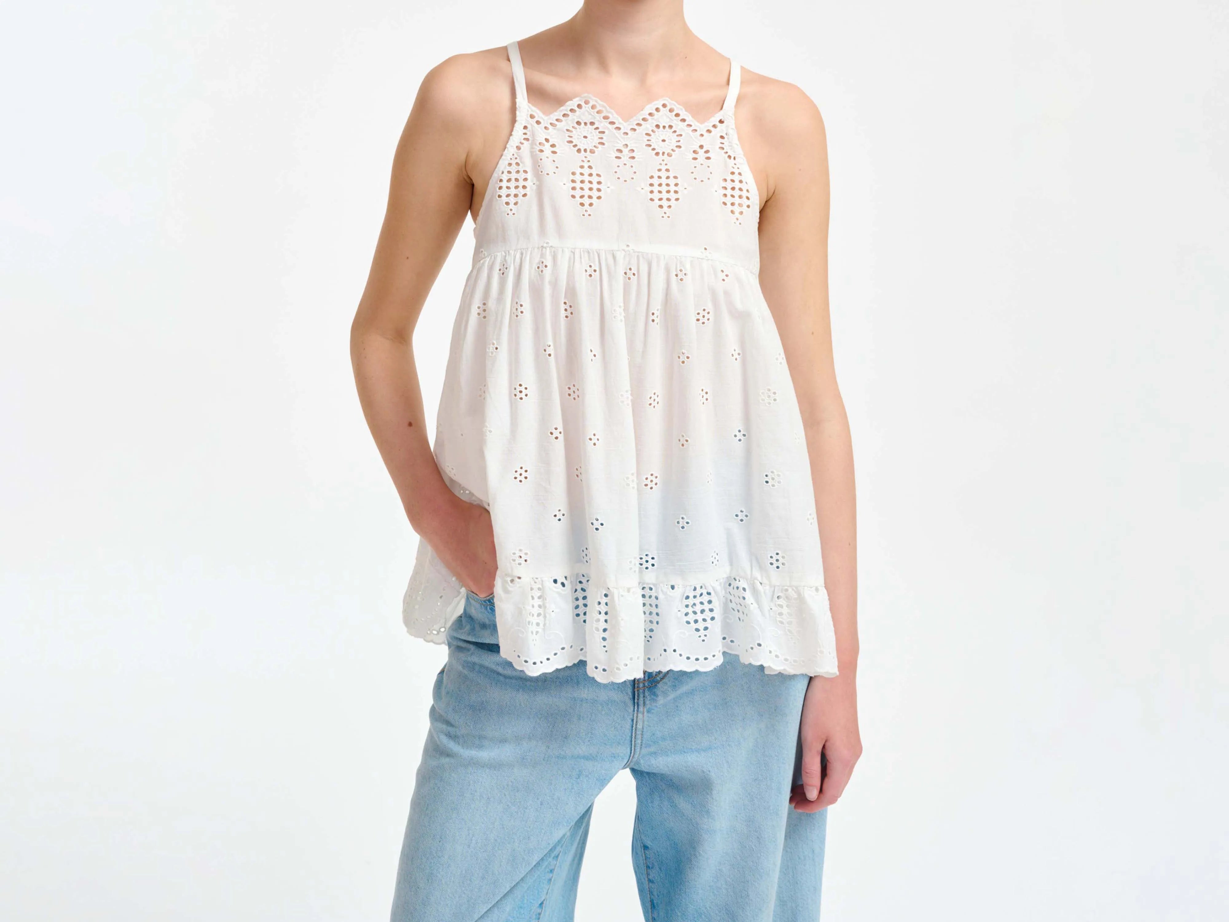 shiffli top (241 / W / WHITE)